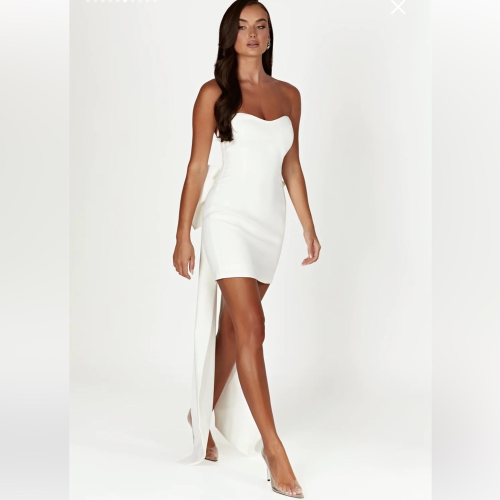 Meshki White Strapless Mini Dress